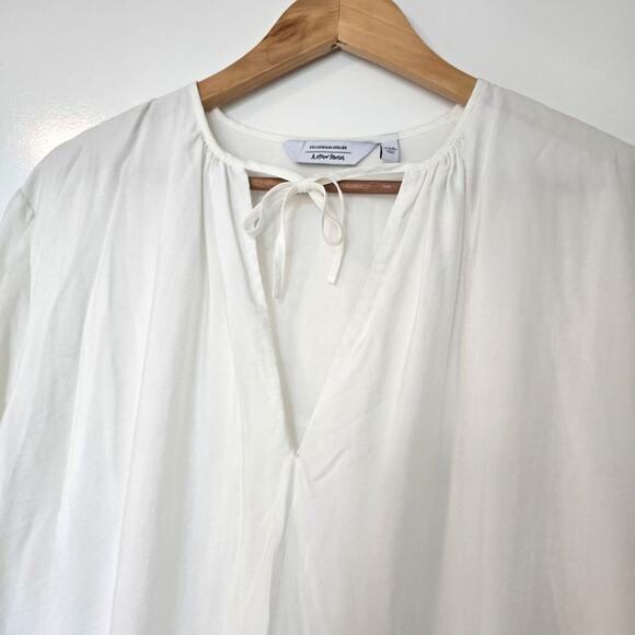 & Other Stories Voluminous Maxi Dress White Size S Oversized Tired Kaftan - Picture 3 of 10